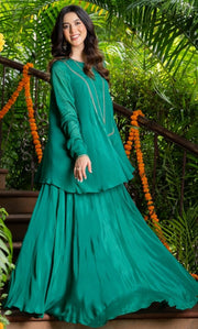 Emerald Green Skirt Set