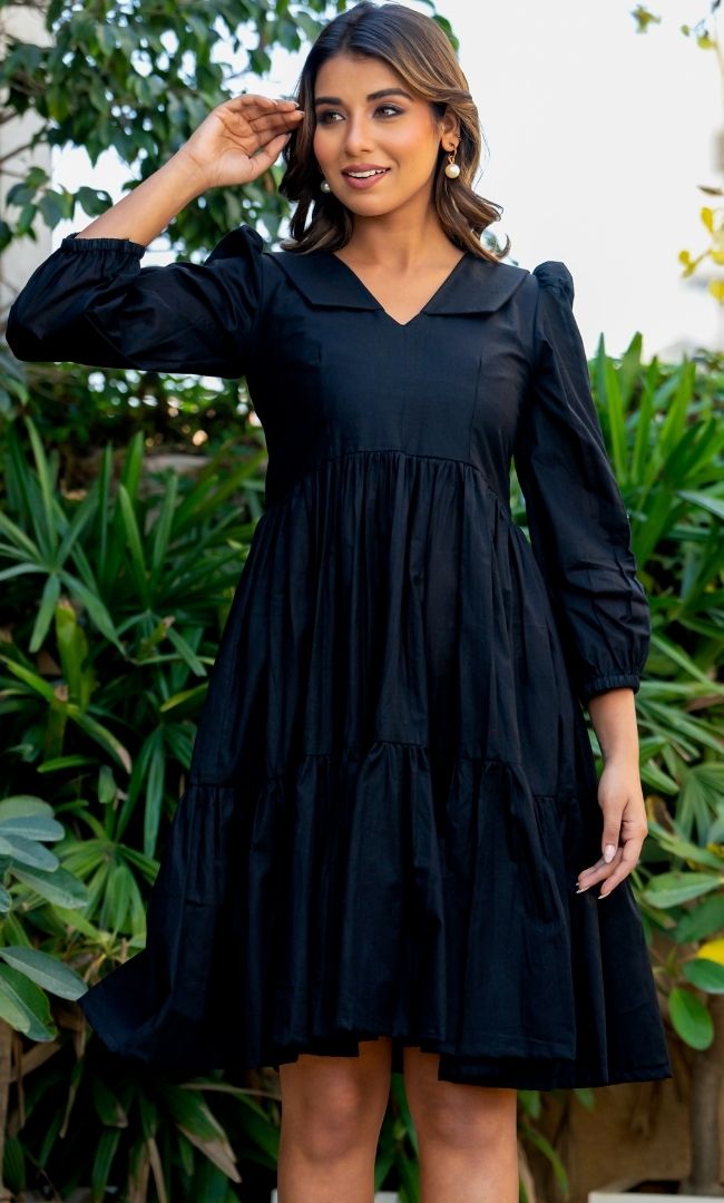Classic Peter Pan Black Dress