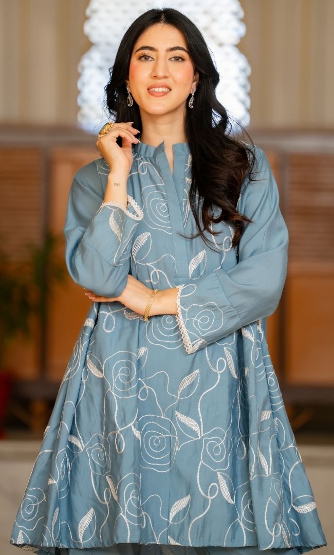 Abeer Blue Kurta Co-ord Set