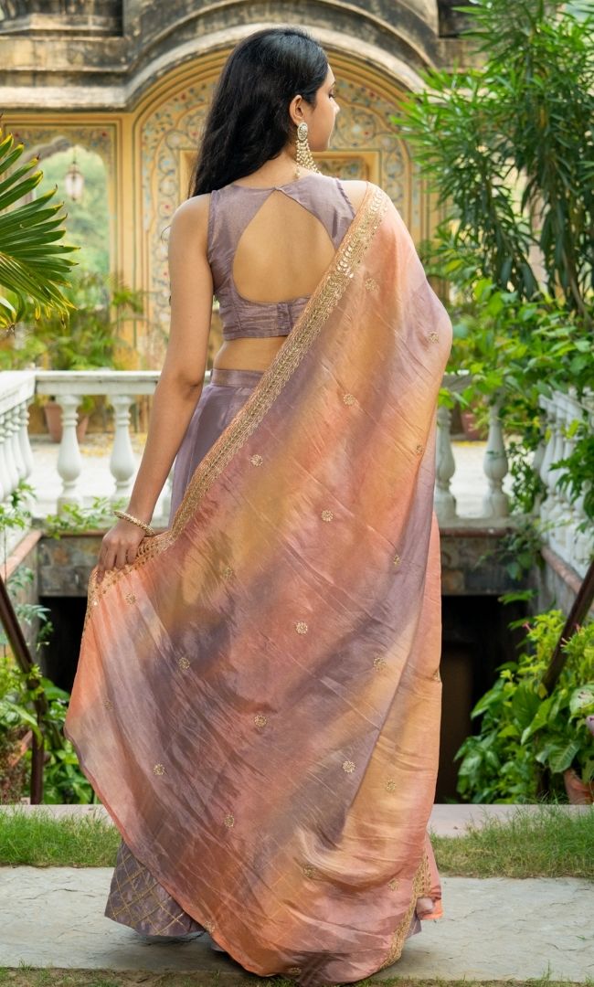 Sayuri Purple Tissue Lehenga Set