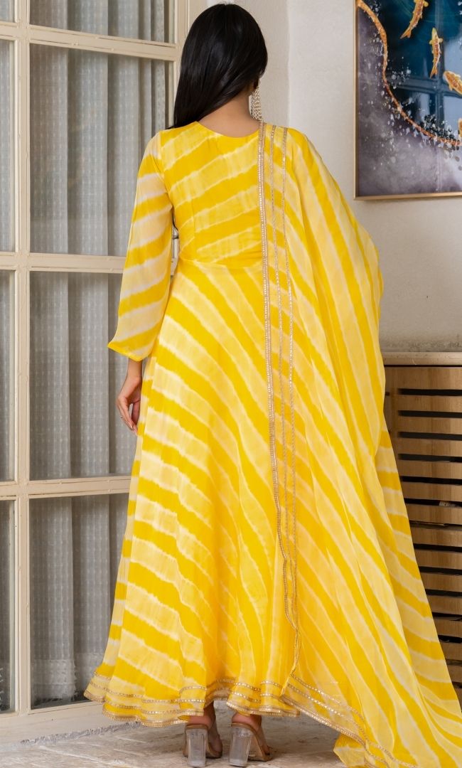 Lavanya Yellow Leheriya Set