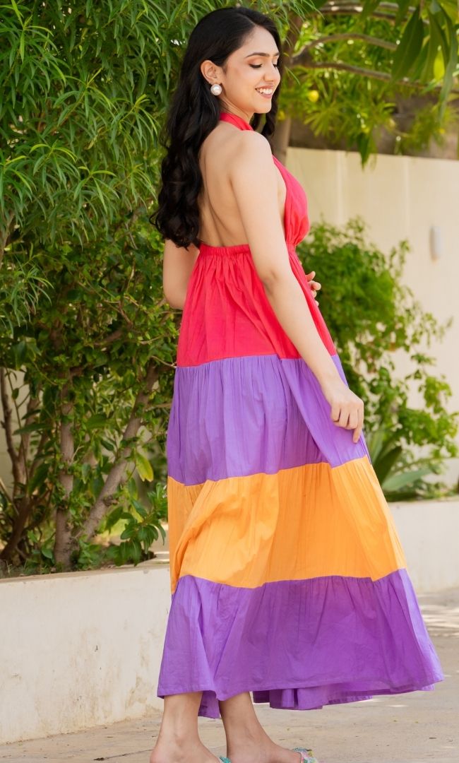 Selena Wrap Halter Neck Dress