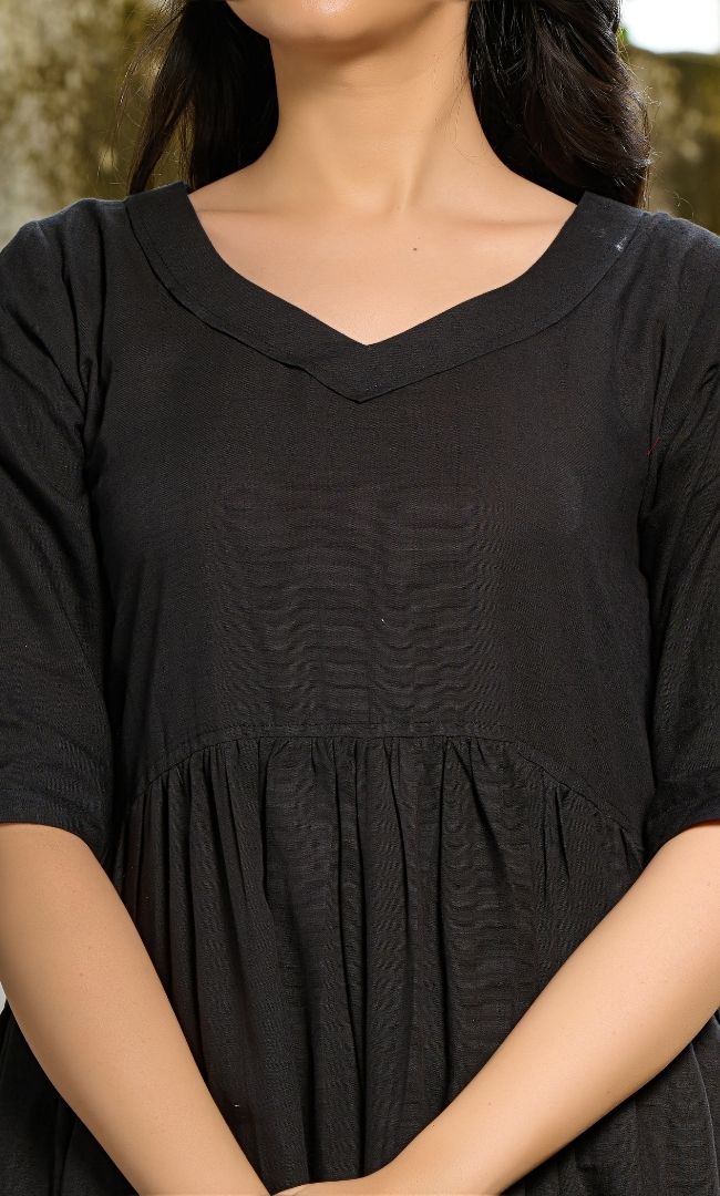 Black Linen Long Dress