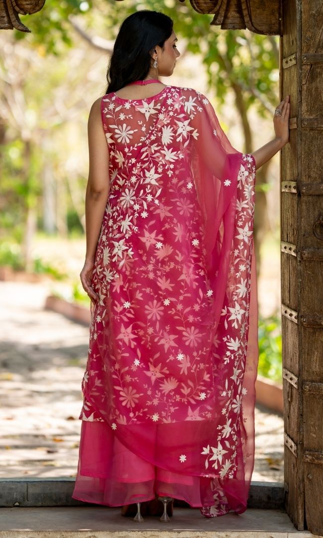 Suroor Pink Embroidered Suit Set
