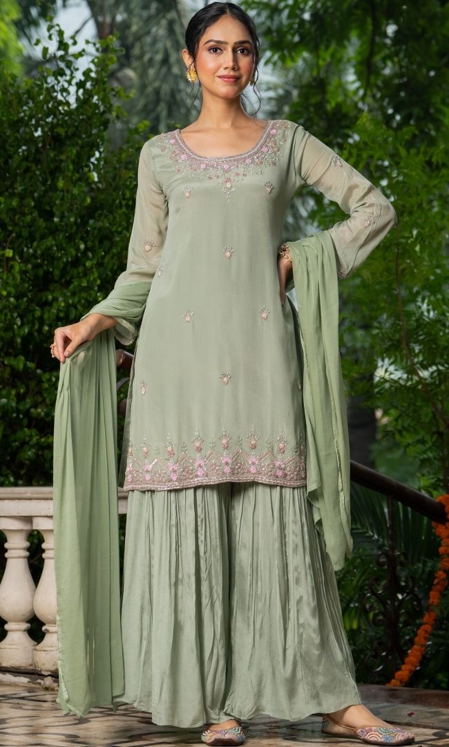 Panna Green Sharara Set