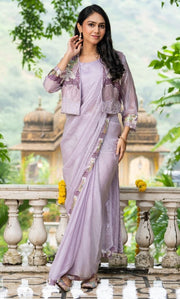 Lyra Lilac Pre Draped Saree