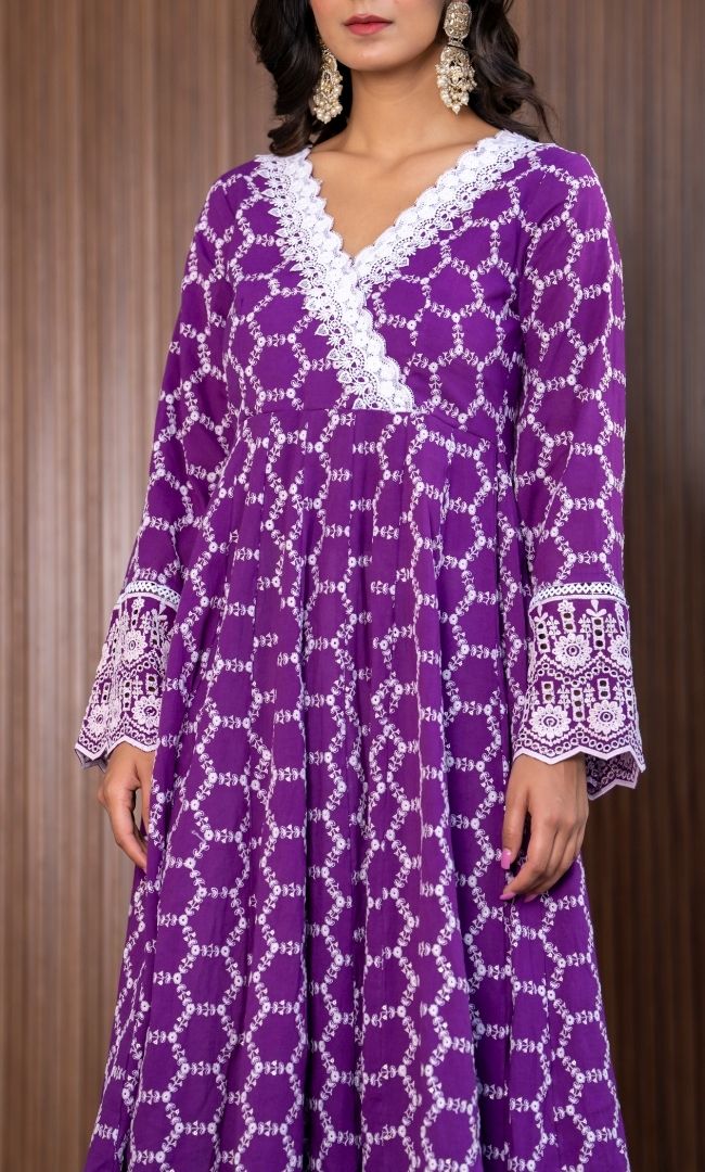 Purple Plum Angrakha Set