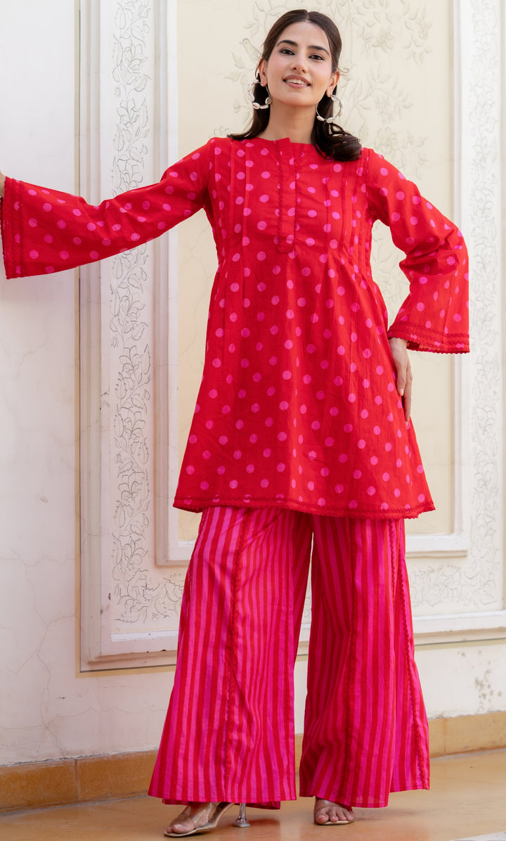 Ragini Red Polka Co-ord Set