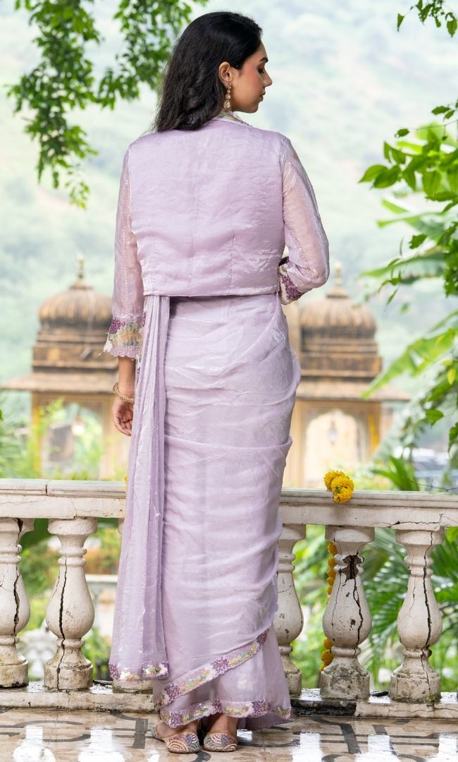 Lyra Lilac Pre Draped Saree