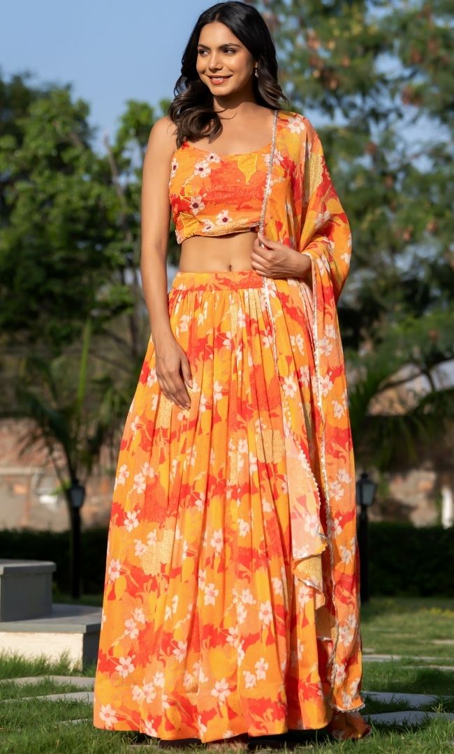 Mifra Floral Lehenga Set