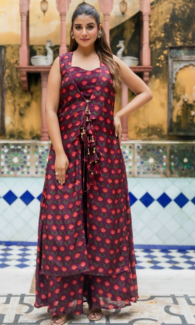 Raveilo Wine Co ord Set