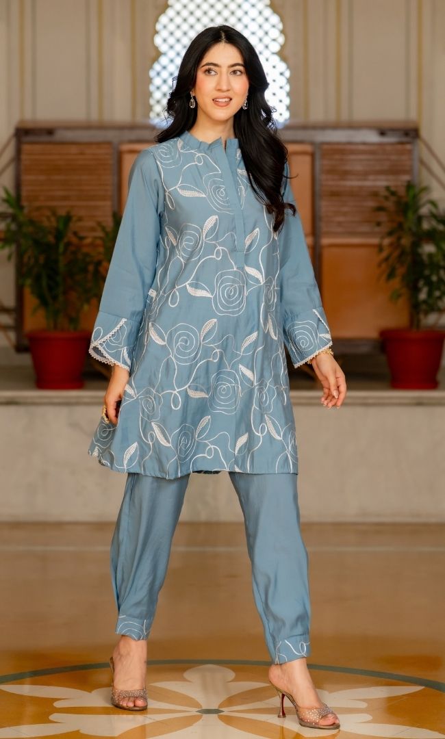 Abeer Blue Kurta Co-ord Set