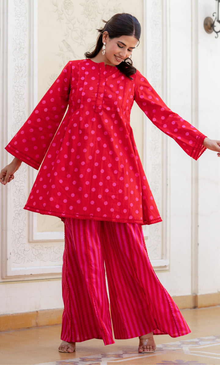 Ragini Red Polka Co-ord Set