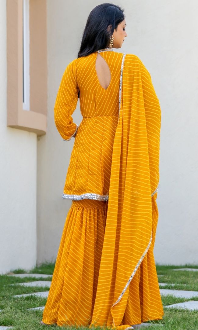 Surya Mustard Bandhani Sharara Set