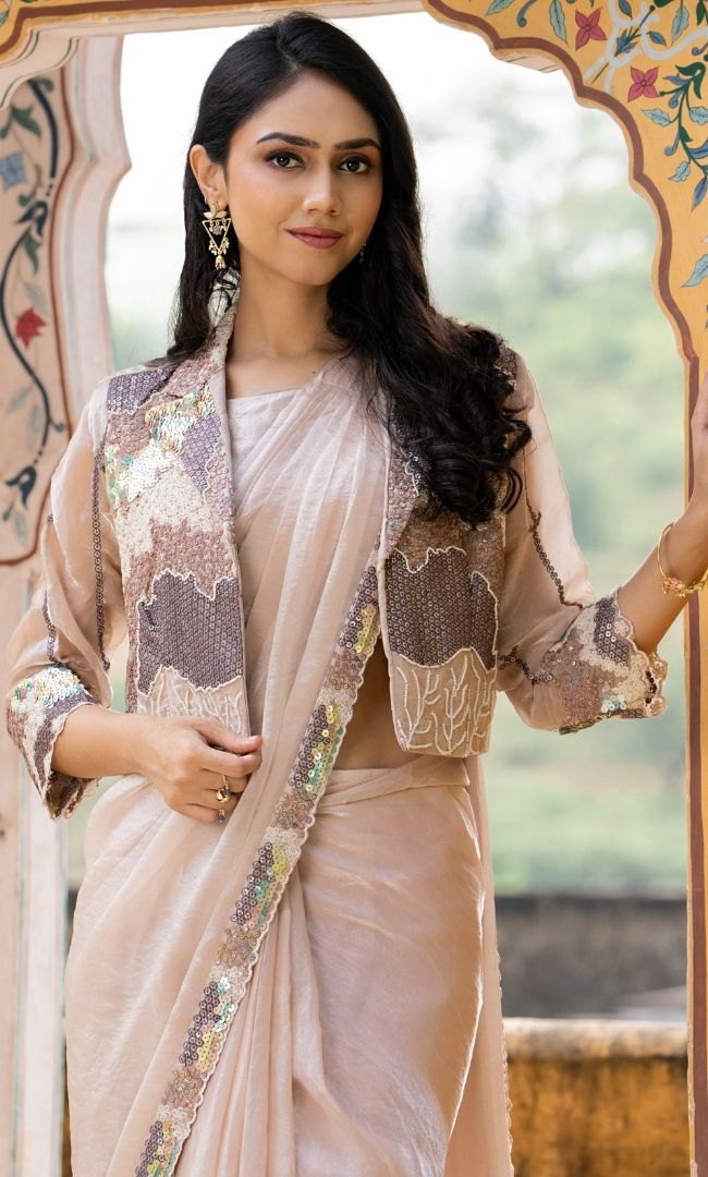 Almond Pre Draped Saree