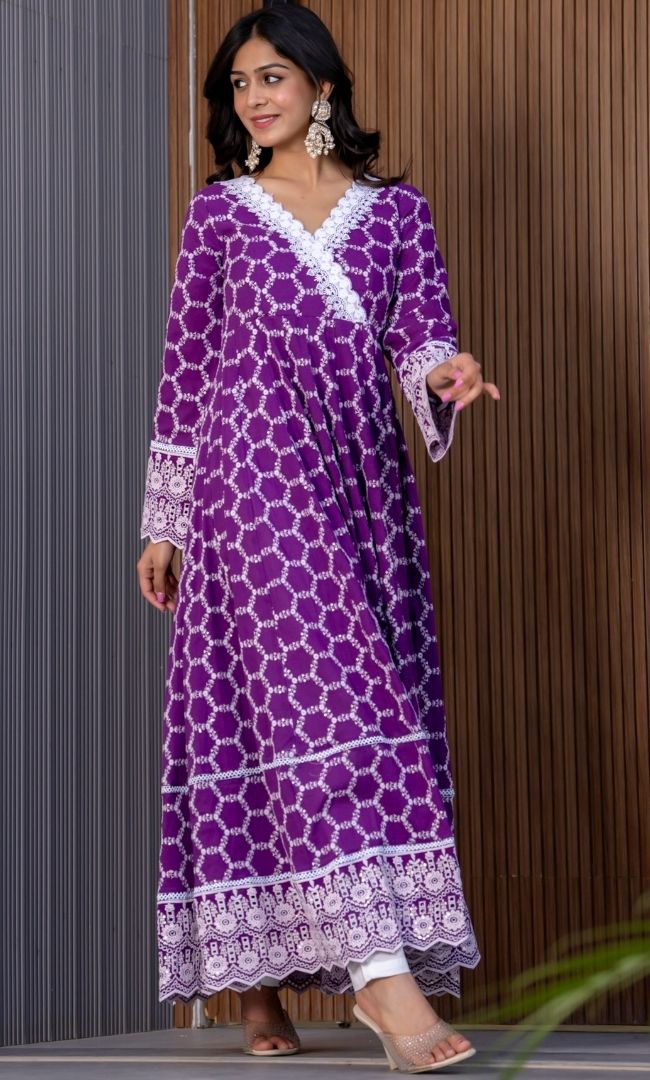 Purple Plum Angrakha Set