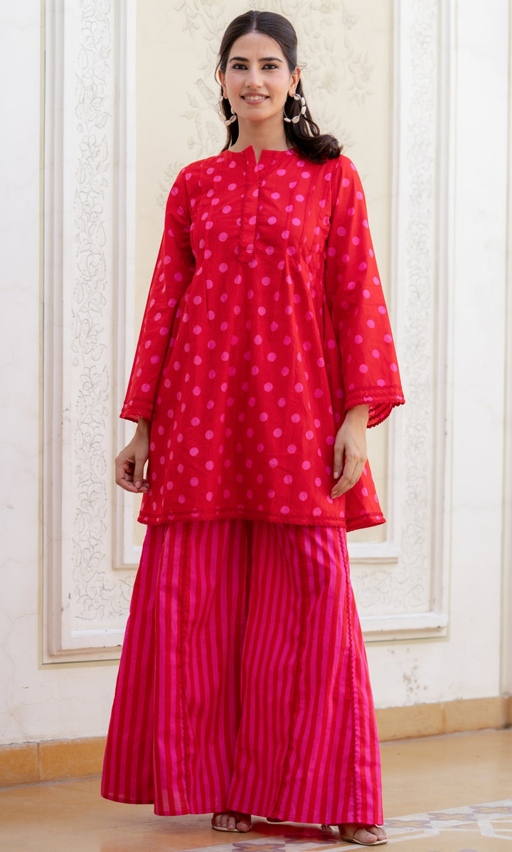 Ragini Red Polka Co-ord Set