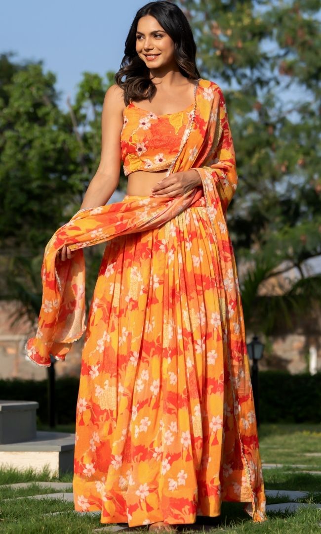 Mifra Floral Lehenga Set