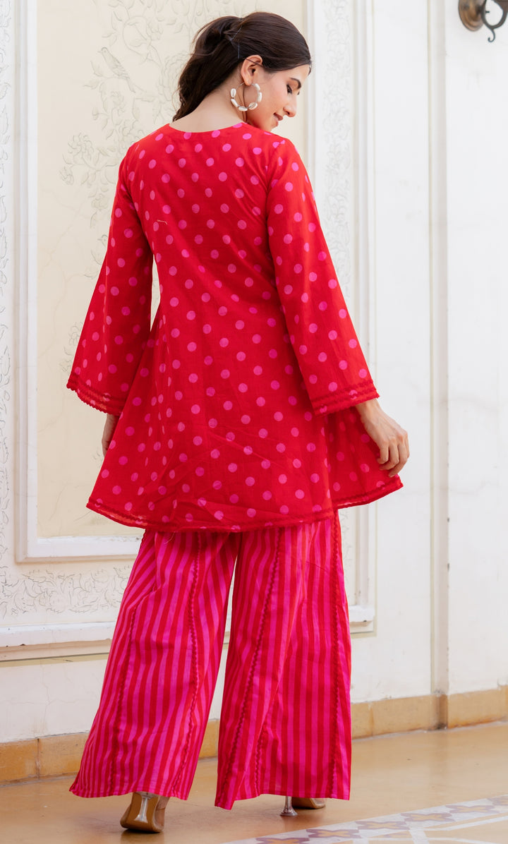 Ragini Red Polka Co-ord Set