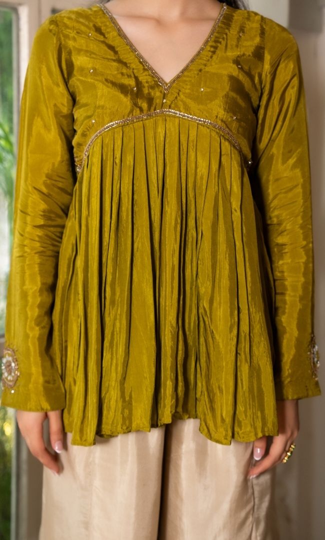 Olive Aura Peplum Set