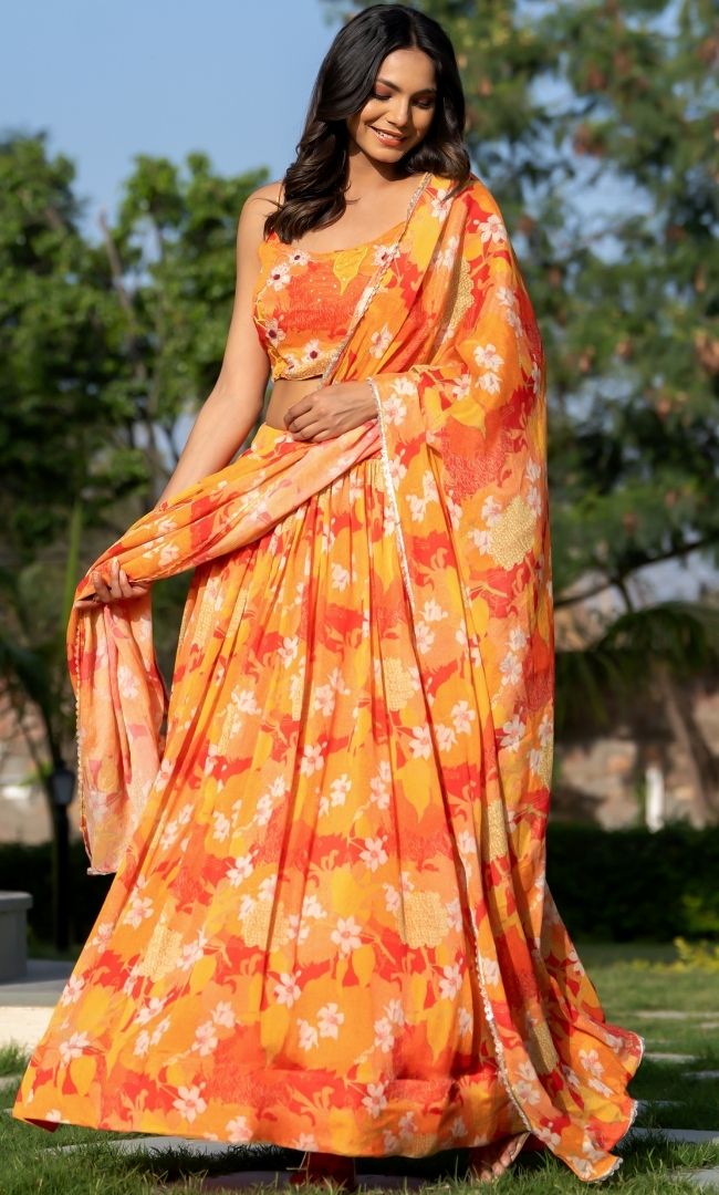 Mifra Floral Lehenga Set