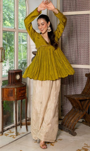 Olive Aura Peplum Set