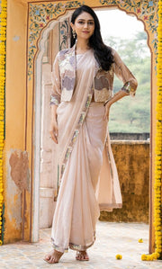 Almond Pre Draped Saree