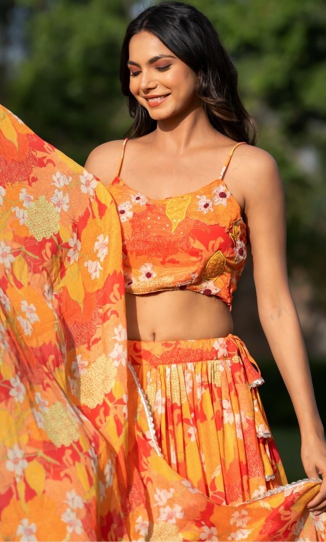 Mifra Floral Lehenga Set