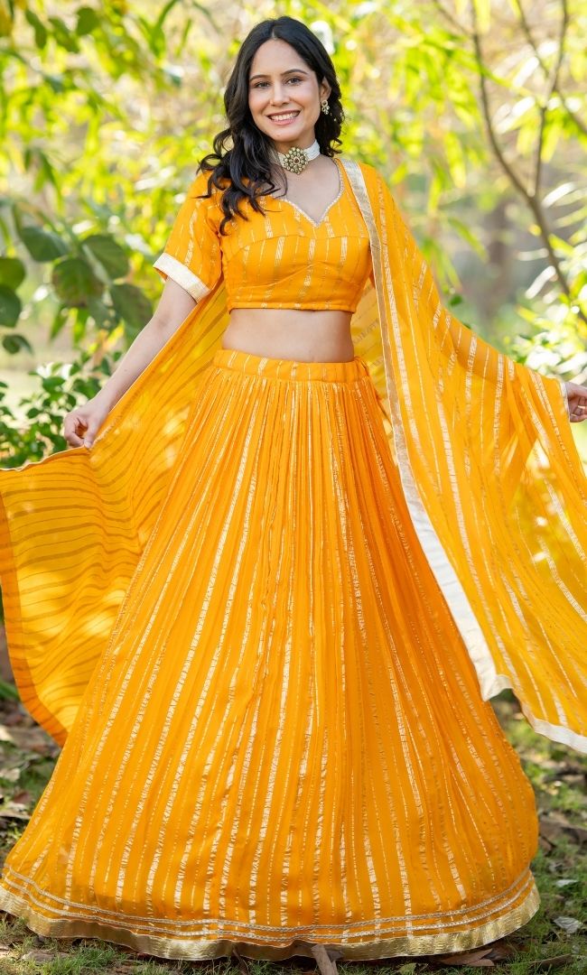 Thani Yellow Viscose Lehenga Set