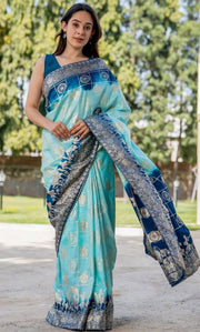 Blue Banarasi Saree