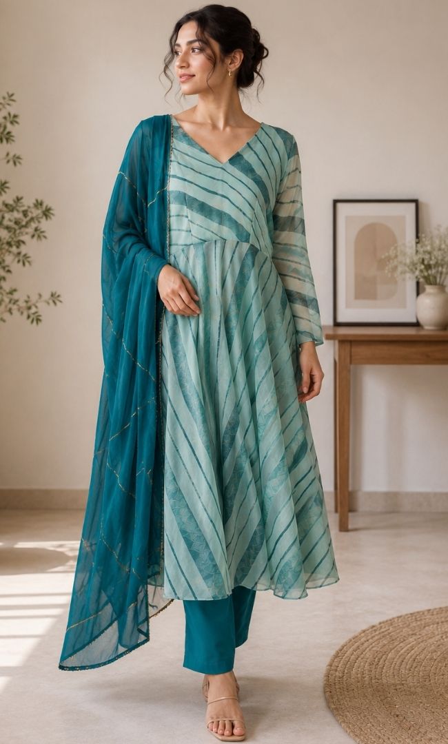 Baby Blue Anarkali Set
