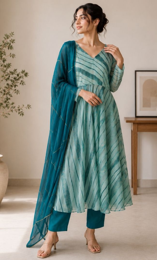 Baby Blue Anarkali Set