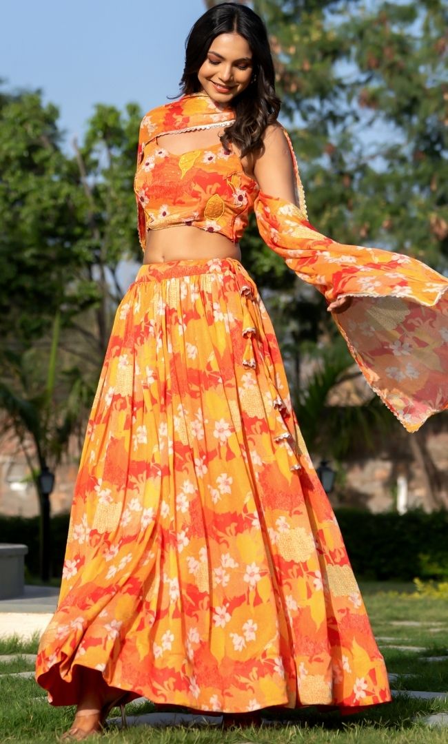 Mifra Floral Lehenga Set