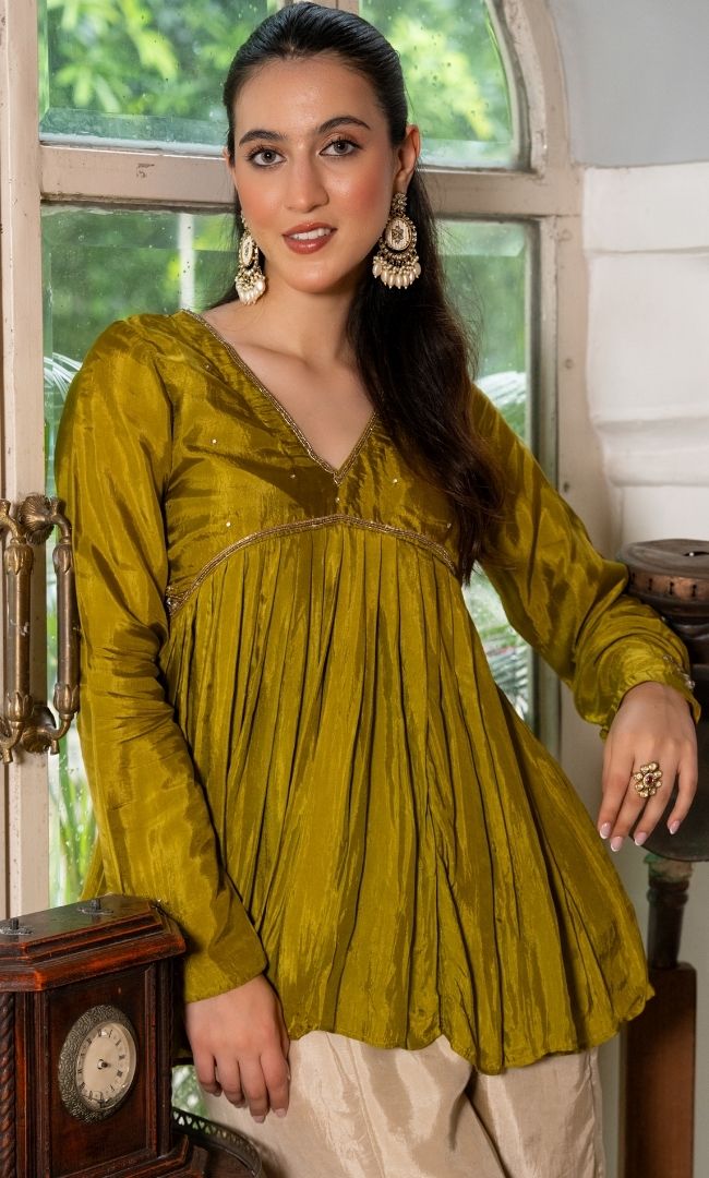 Olive Aura Peplum Set