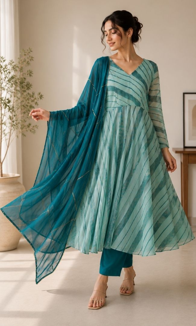 Baby Blue Anarkali Set
