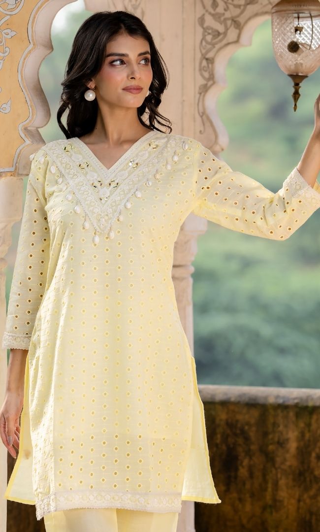 Zyra Lime Kurta Co ord Set