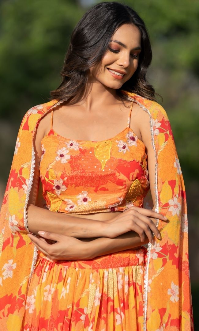 Mifra Floral Lehenga Set