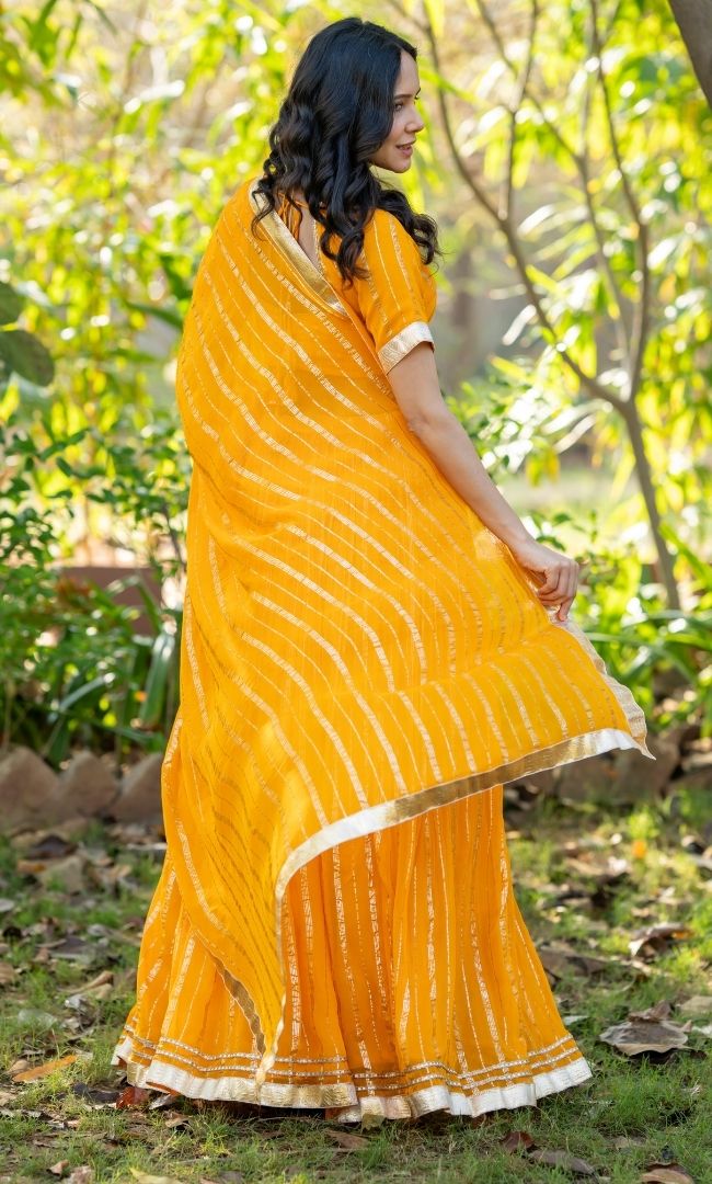 Thani Yellow Viscose Lehenga Set