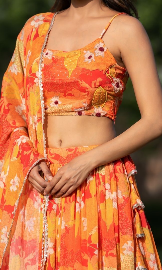 Mifra Floral Lehenga Set