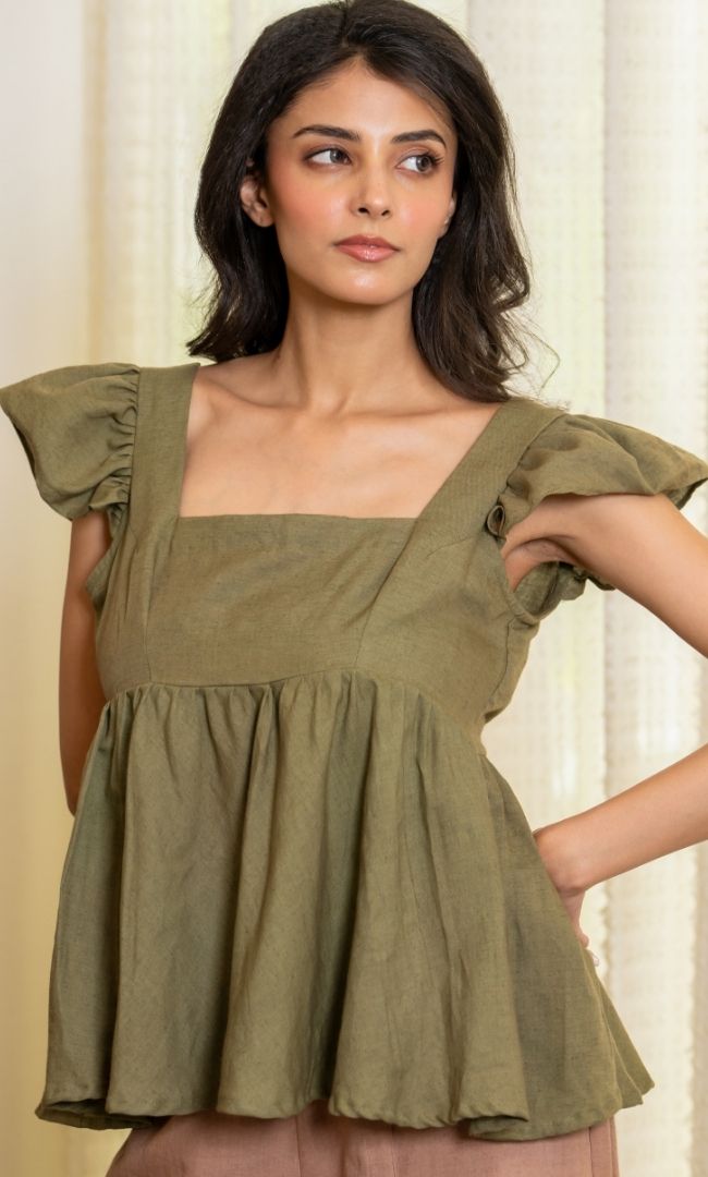 Olivea Linen Top