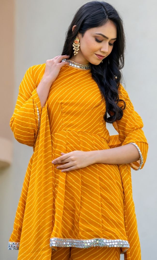 Surya Mustard Bandhani Sharara Set