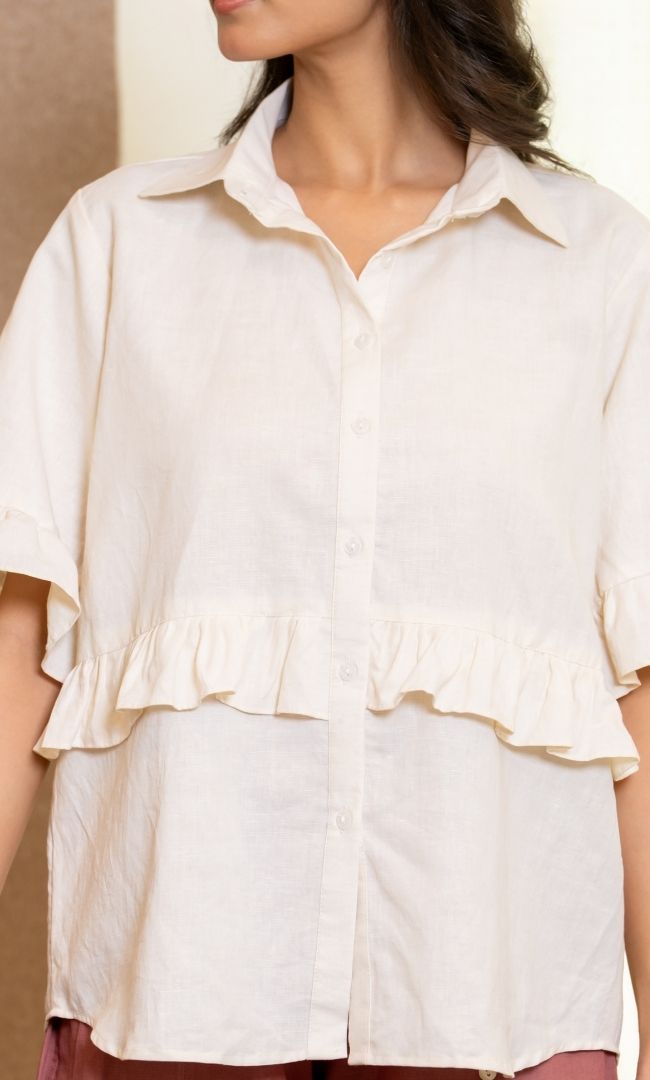 Frilled White Shirt