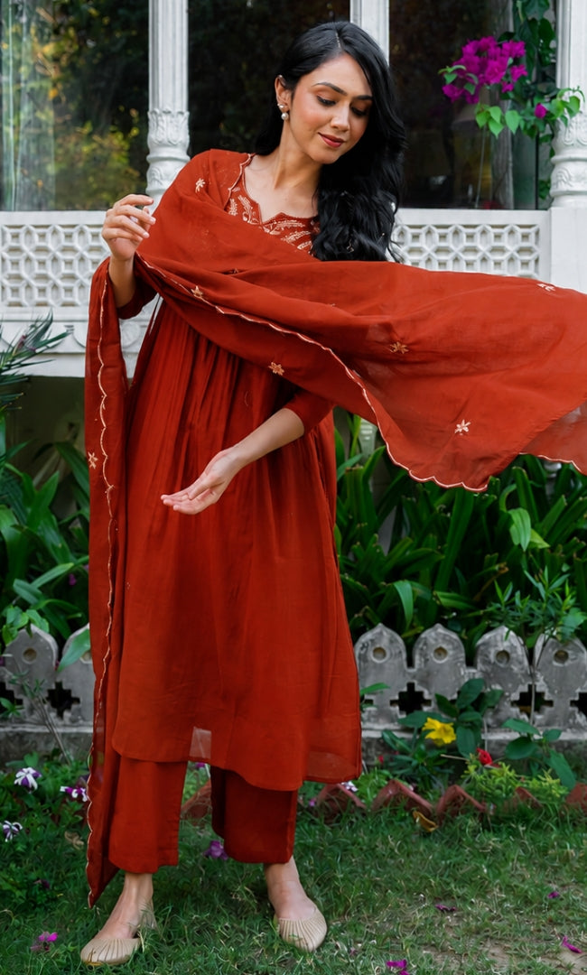Vivana Orange Suit Set