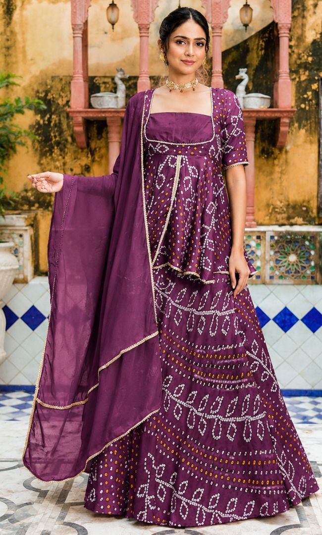 Mehrunisa Bandhej Skirt Set