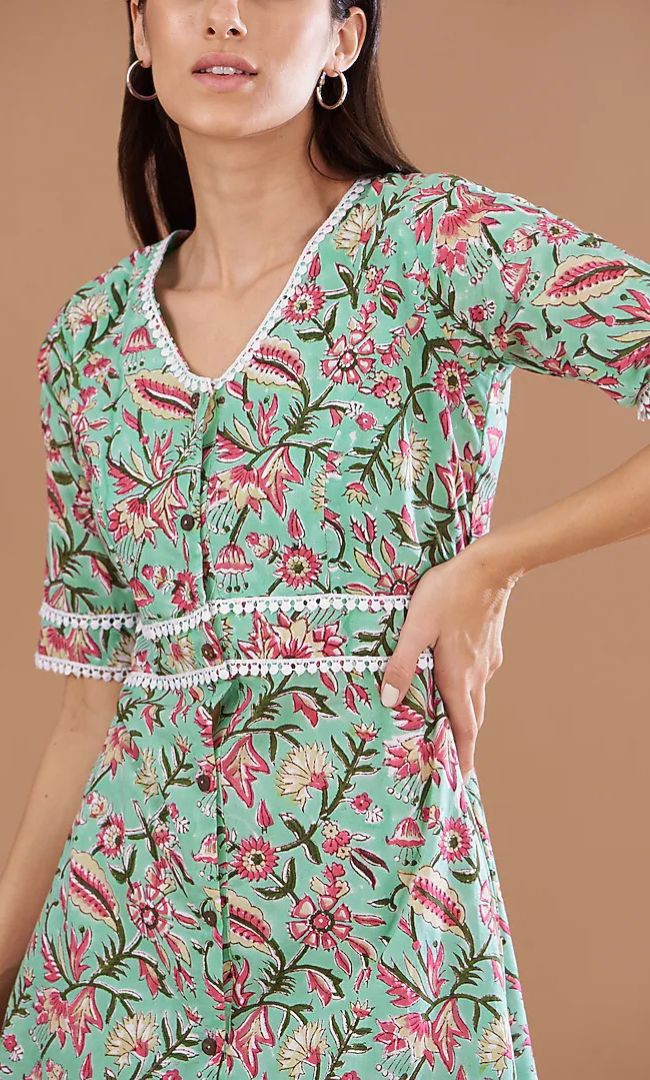 Green Printed Dress