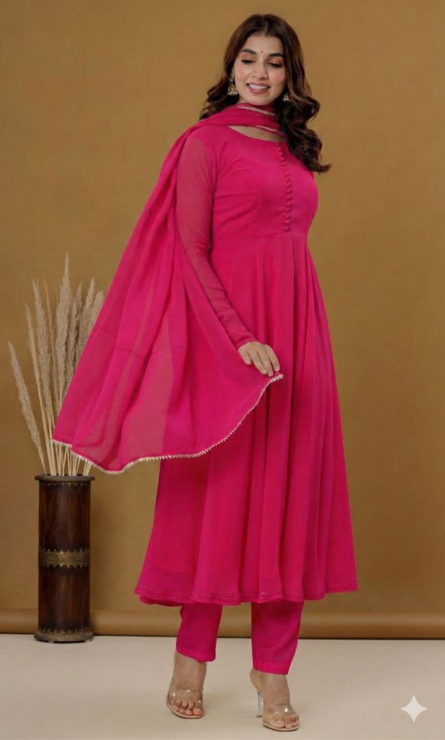 Noor Pink Georgette Anarkali