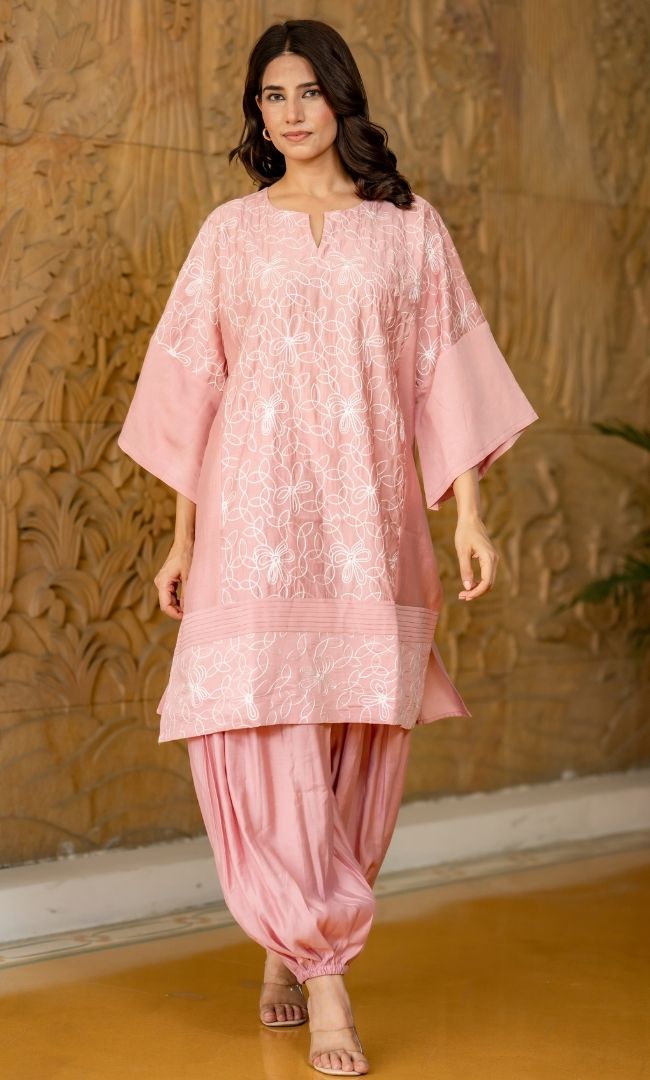 Rosy Dove Embroidered Kurta Co-ord Set