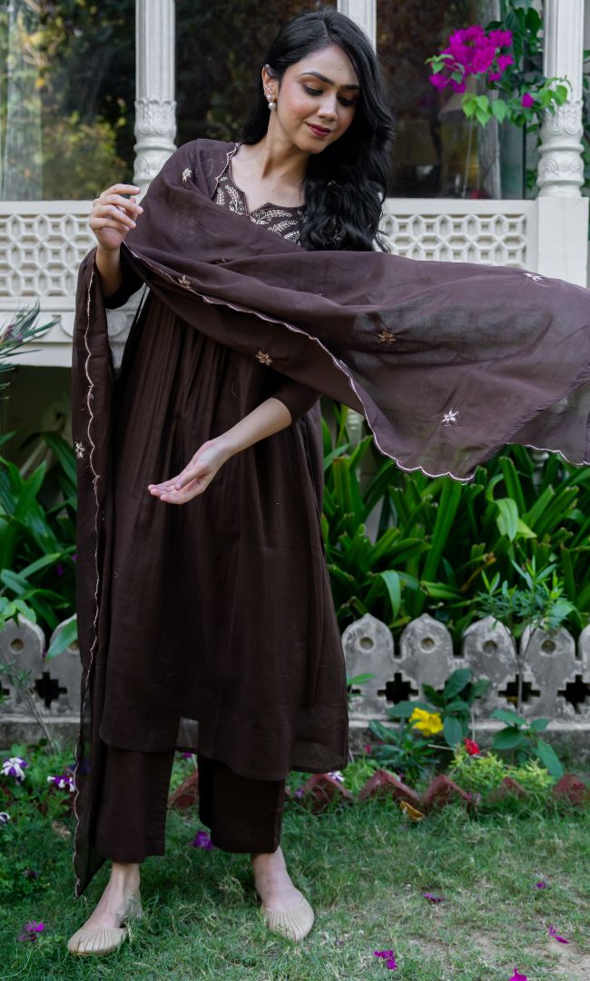 Vivana Brown Suit Set