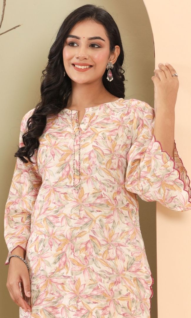 Multi Color Printed Kurta Set