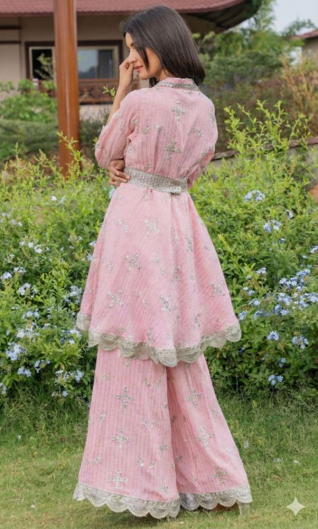 Blush Noor Embroidered Sharara